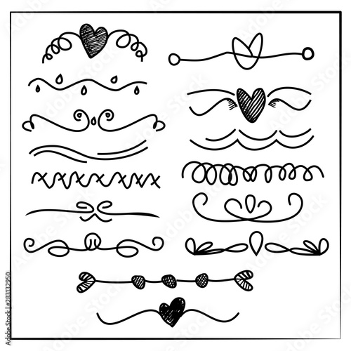 doodle design elements of dividers and border