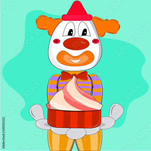 Payaso con pastel