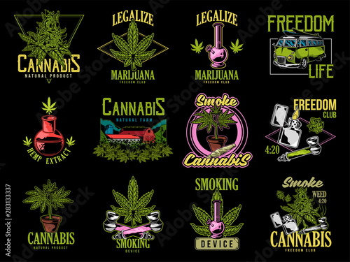 Print set cannabis design  photo