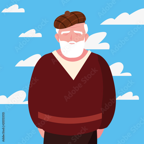 happy grandparents day flat design