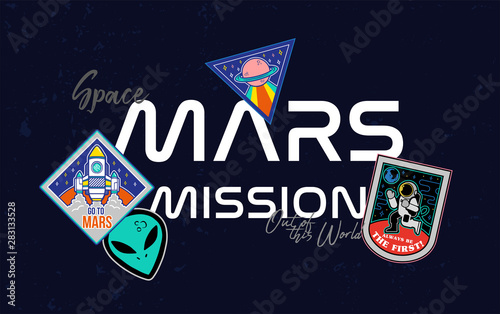 Mars mission patches print 