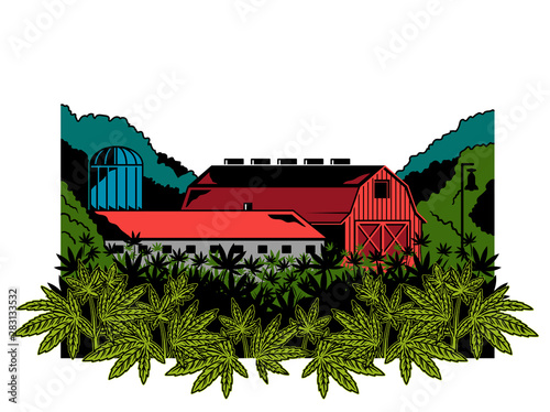 Cannabis natural farm print 