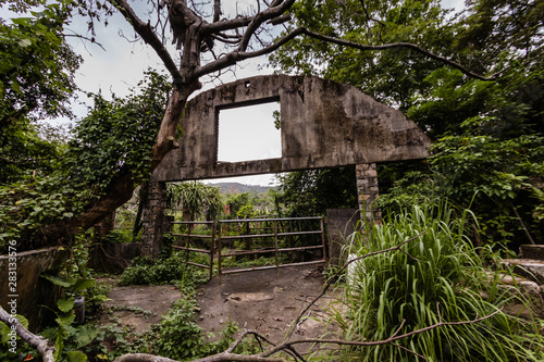 The ruins of the abandoned greenhouse near the Our Lady of Joy Abbey, Lantau Island, Hong Kong © Walter_D
