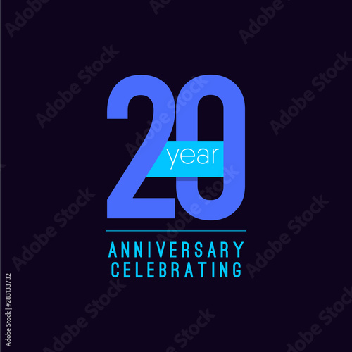 20 Years Anniversary Celebrating Vector Template Design Illustration
