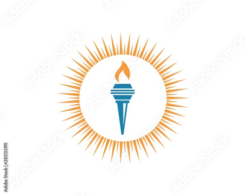 torch logo icon illustration vector design