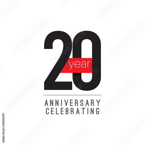 20 Years Anniversary Celebrating Vector Template Design Illustration