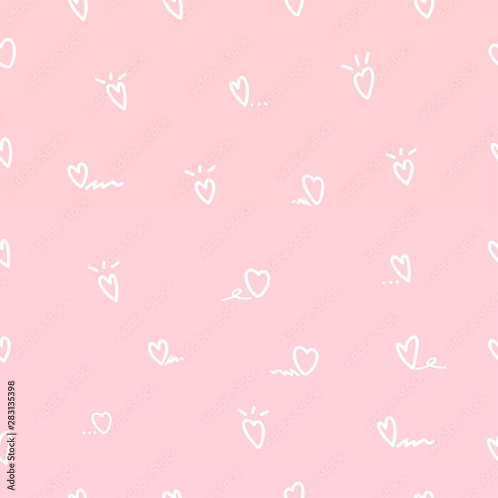 Heart seamless pattern on pink background. vector. Illustration. Heart seamless pattern on pink background. vector. Illustration.