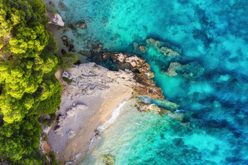 Sierkussen Luchtfoto strand Kroatische turquoise zee zomerse luchtfoto  © biletskiyevgeniy
