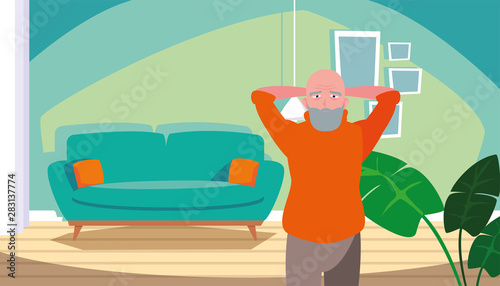 happy grandparents day flat design