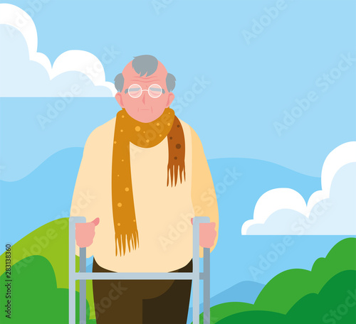 happy grandparents day flat design
