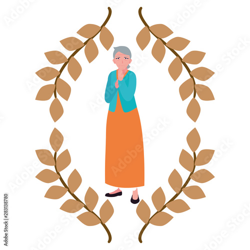 happy grandparents day flat design