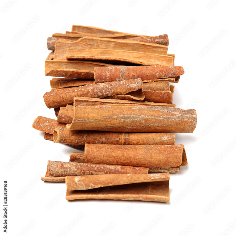Cinnamon on a white background Cinnamon on a white background