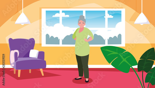 happy grandparents day flat design