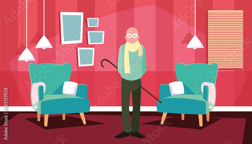 happy grandparents day flat design