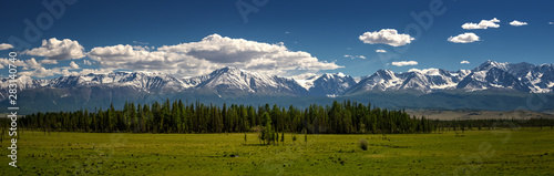 the panorama of the Chui ridge Altai, Russia, June