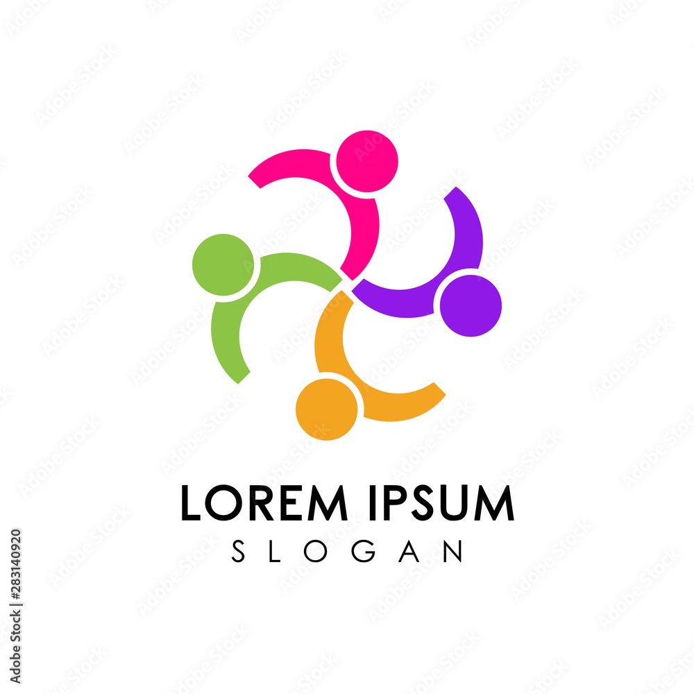 Teamwork and community logo design vector. Adoption and social network logo design template. Teamwork and community logo design vector. Adoption and social network logo design template.