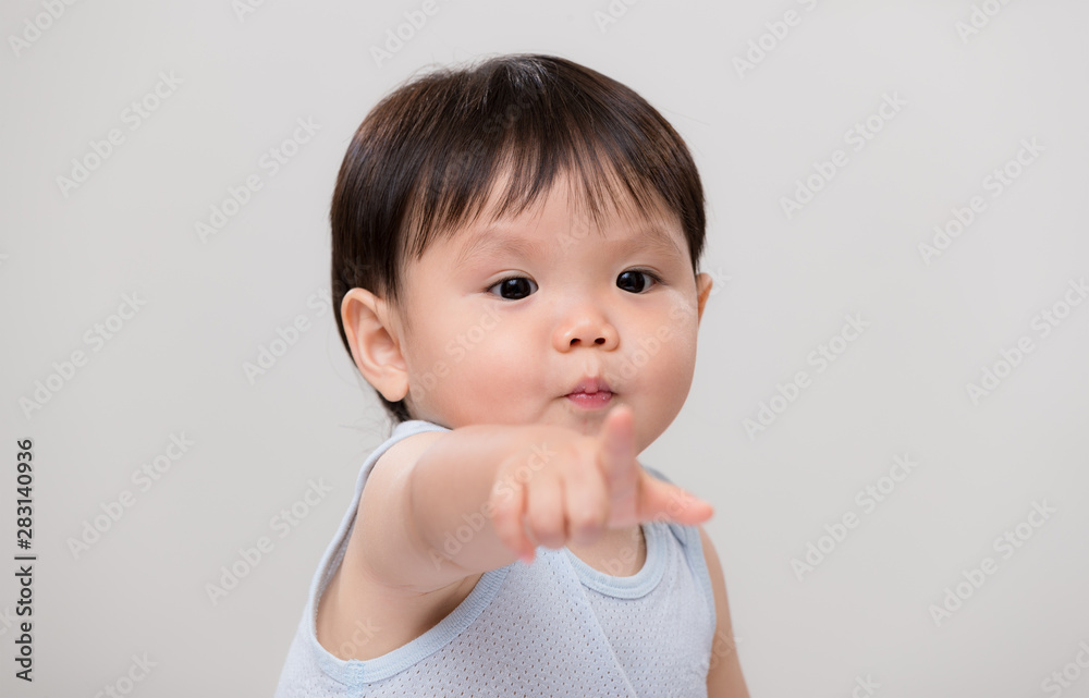 Asian Baby finger touch forward Asian Baby finger touch forward