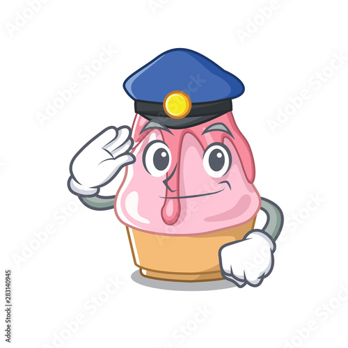 Police kakigori is served into character glasses