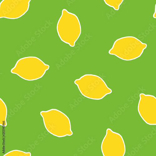 Vector seamless pattern with hand drawn lemons.