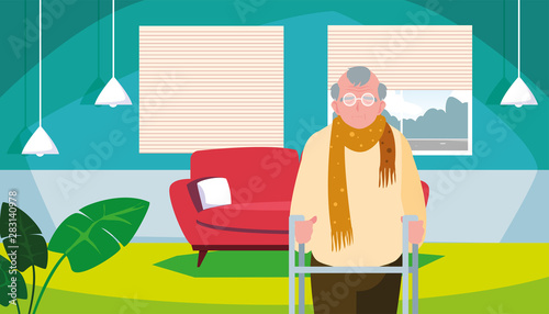 happy grandparents day flat design