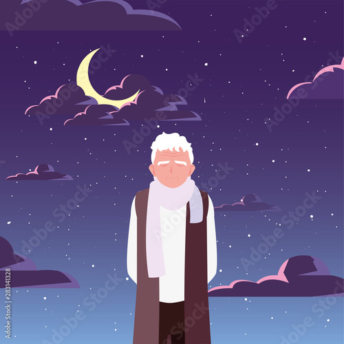 happy grandparents day flat design