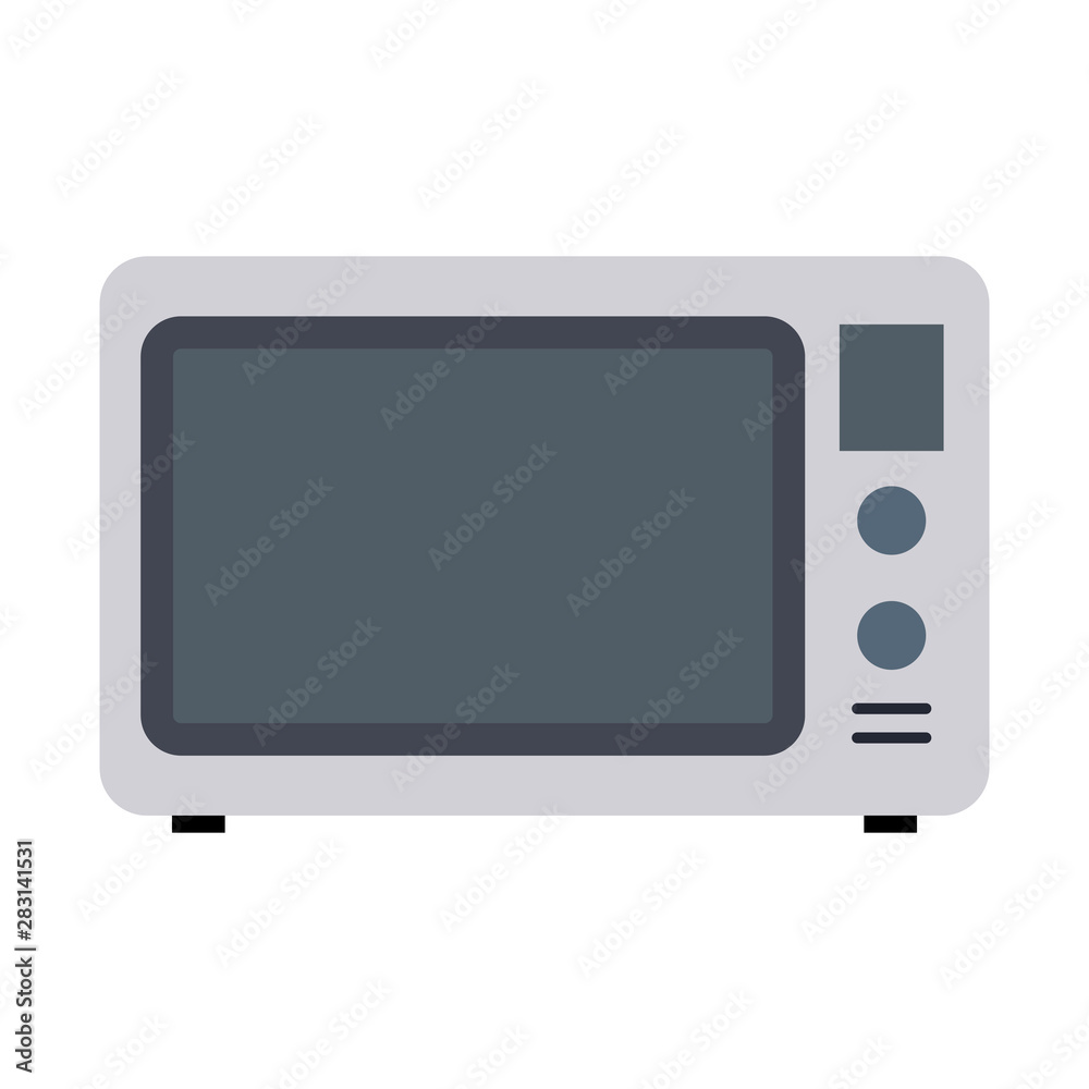 Vector illustration of gray microwave. Vector flat kitchen microwave. Vector illustration of gray microwave. Vector flat kitchen microwave.