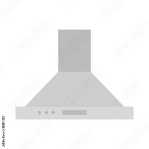 Vector  illustration of gray kitchen hood. Cooker hood vector illustration.