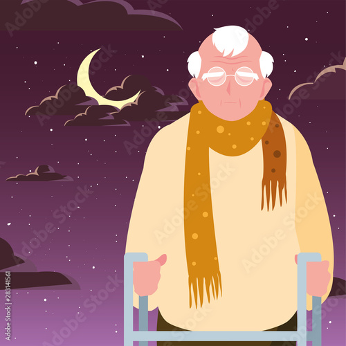 happy grandparents day flat design