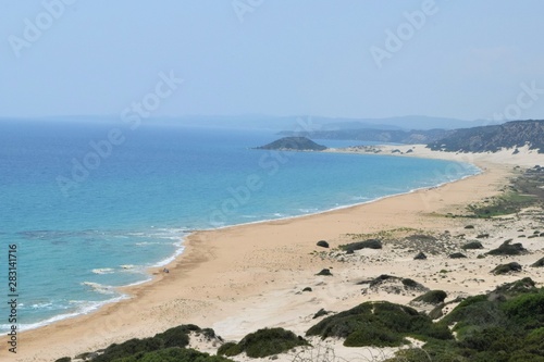 Fototapeta Naklejka Na Ścianę i Meble -  Cyprus Golden Beach, Wild Sea Side