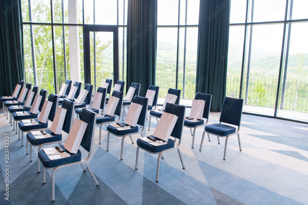 modern conference room interior before starting a business seminar
