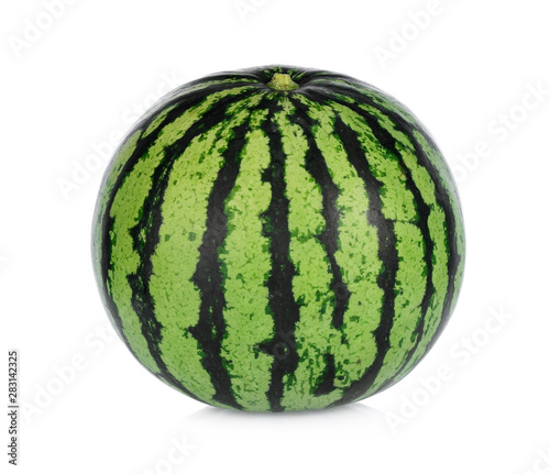 A whole of watermelon isolated on white background
