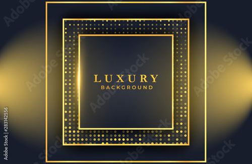 Abstract luxury background with gold dots elements. Graphic design element for invitation, cover, background. Elegant decoration