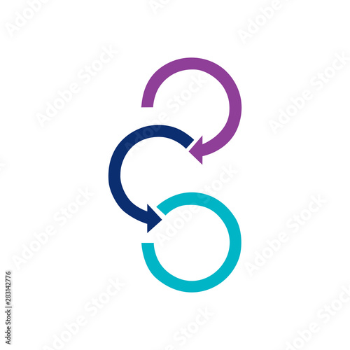 Circular arrows for infographics. Chart, graph, diagram with 3 steps, options, parts. Vector business template.