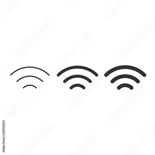 Wi-Fi different signal levels. Wireless signal strength indicator icon. Sign for remote internet access. Vector illustration