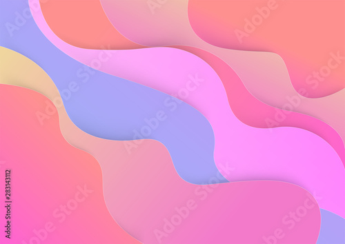 Paper cut colorful wavy background. cardboard wavy layers. vector. Illustration.