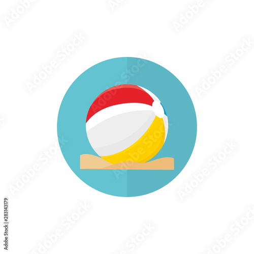 Beach Ball Flat summer icon vector illustration for fun infographic and travel website