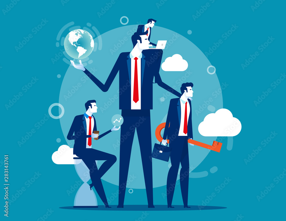 The leader team of business. Concept business teamwork vector illustration, Office group, Company The leader team of business. Concept business teamwork vector illustration, Office group, Company