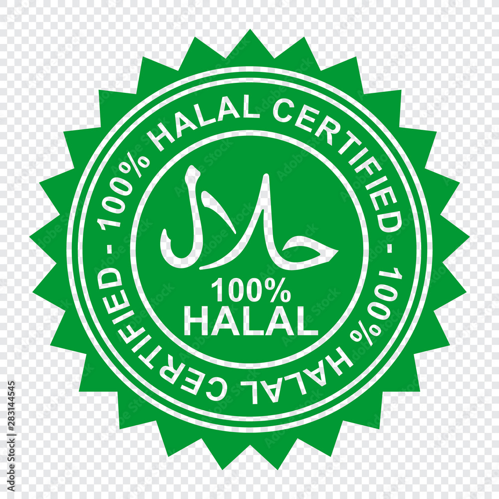 100% Halal certified product label. Poster