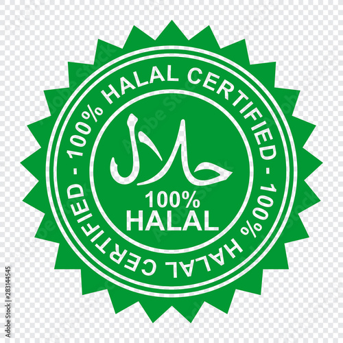 100 % Halal, certified, stamp photo