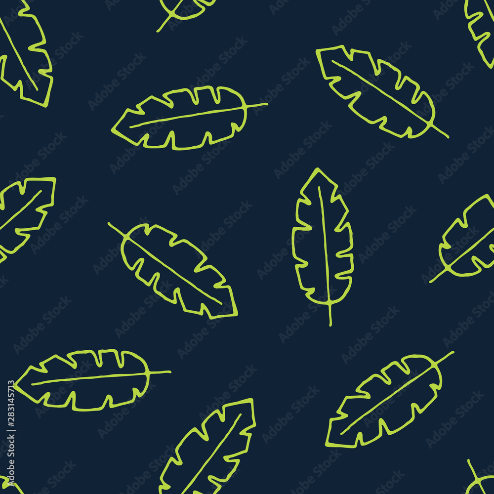 Vector seamless pattern with hand drawn leaves. Vector seamless pattern with hand drawn leaves.