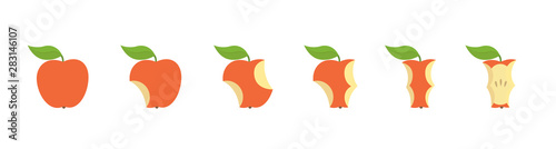 Fotografie, Obraz Red apple fruit bite stage set
