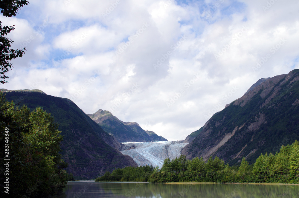 Glacier meets lake