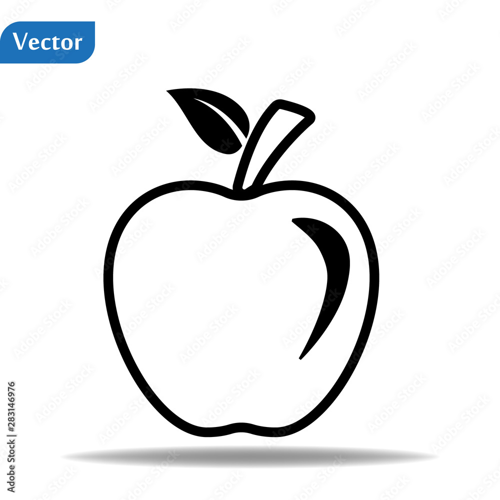 Apple vector icon. Apple fruit illustration icon. Web design vector logo. Apple isolated on background Apple vector icon. Apple fruit illustration icon. Web design vector logo. Apple isolated on background