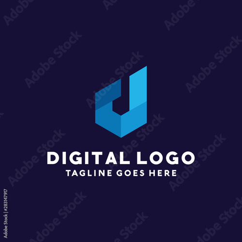 Letter D For Digital Logo Vector Logo Design Template. Technology and Geometric Icon. Polygonal And Studio Symbol.