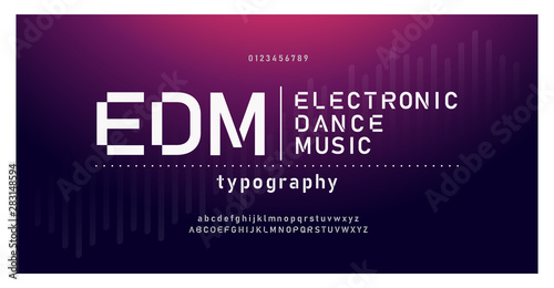 digital music modern alphabet fonts. Typography edm electronic dance music future creative font design concept. vector illustraion