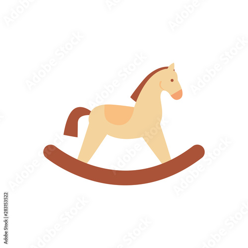 Vector illustration of flat colorful rocking horse.