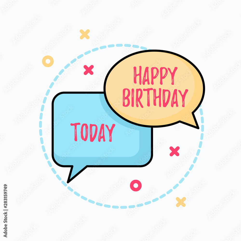 Conceptual hand writing showing Happy Birthday. Concept meaning The birth anniversary of a demonstrating is celebrated with presents Pair of Overlapping Bubbles of Oval and Rectangular Shape Conceptual hand writing showing Happy Birthday. Concept meaning The birth anniversary of a demonstrating is celebrated with presents Pair of Overlapping Bubbles of Oval and Rectangular Shape