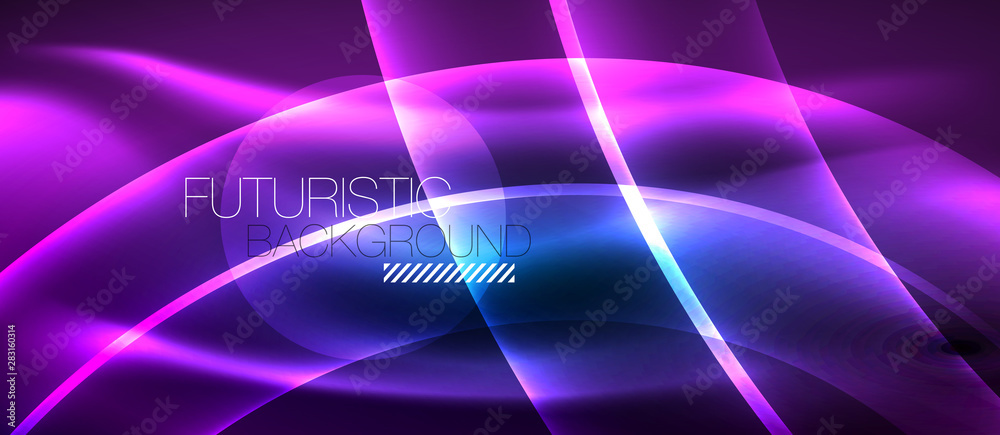 Glowing abstract wave on dark, shiny motion, magic space light. Techno abstract background Glowing abstract wave on dark, shiny motion, magic space light. Techno abstract background