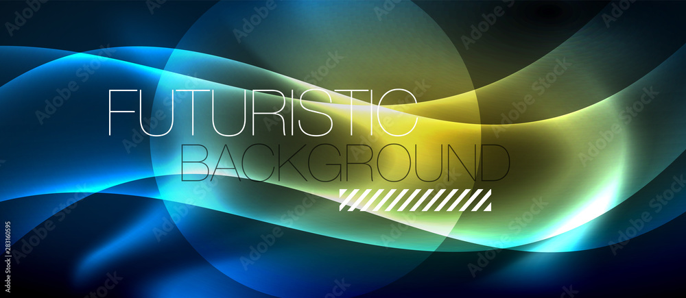 Neon glowing lines, magic energy space light concept, abstract background wallpaper design Neon glowing lines, magic energy space light concept, abstract background wallpaper design