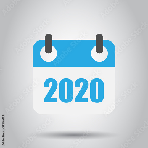 Calendar 2020 organizer icon in transparent style. Appointment event vector illustration on isolated background. Month deadline business concept.